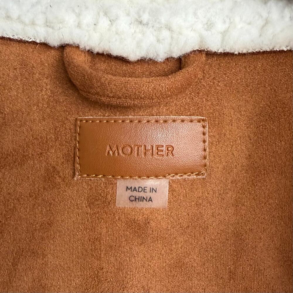Mother The Brrly Coat Wash Staying In Size Large Brown White Warm Coat Luxury - Picture 4 of 16